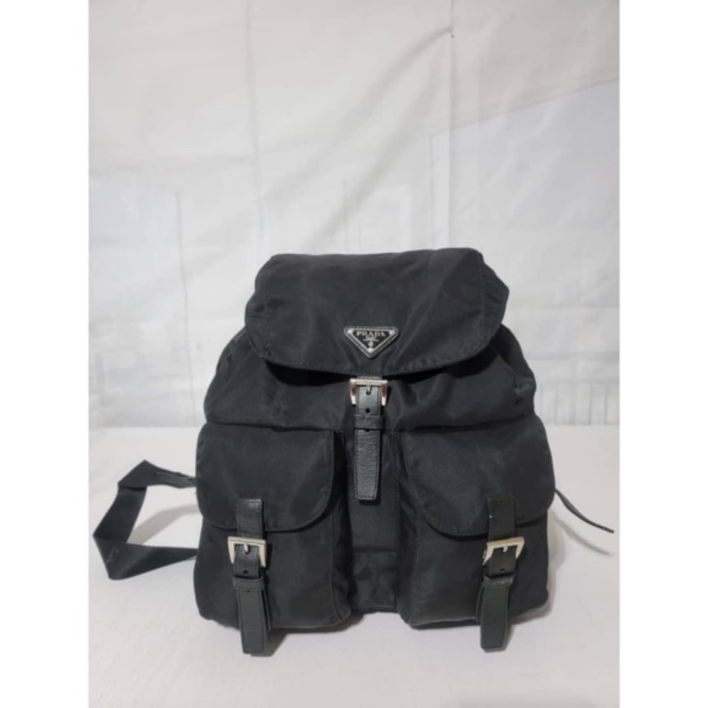 Authentic Prada Tessuto Nylon Double Pocket Backpack Black - Picture 16 of 16